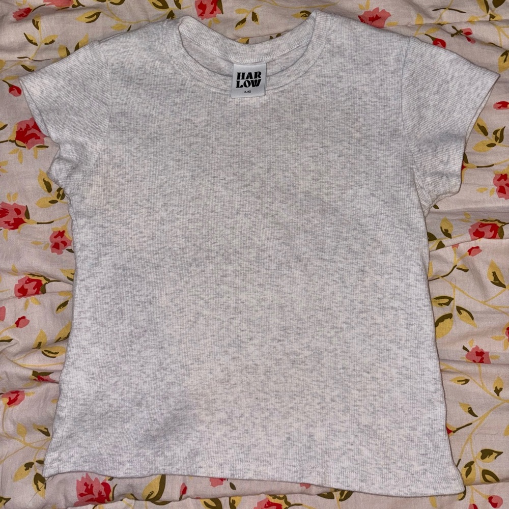heather grey baby tee